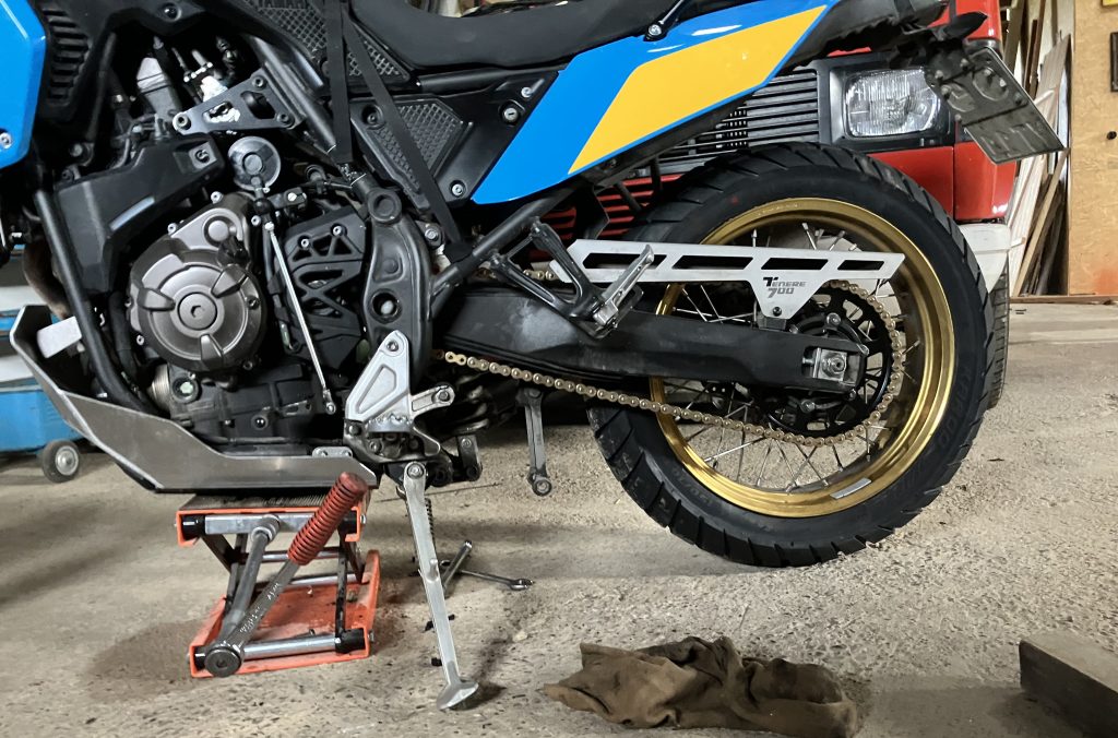 Gespannte, richtig gespannte Motorradkette